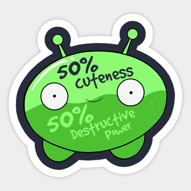 Fifty Percent of Cuteness Sticker by Declin